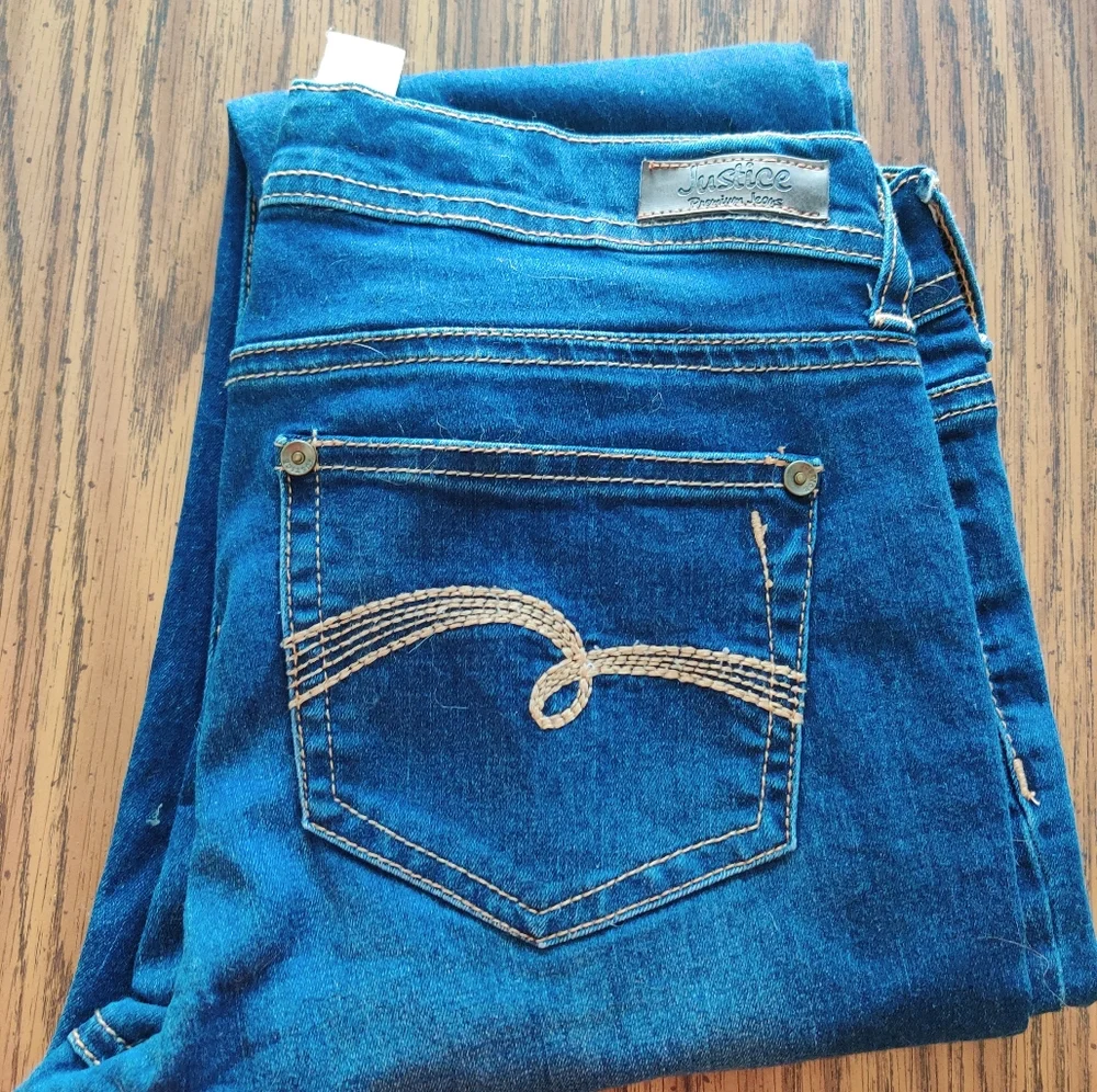 Justice Premium Skinny Medium Wash Simply Low Jegging Jeans EUC sz 16R
